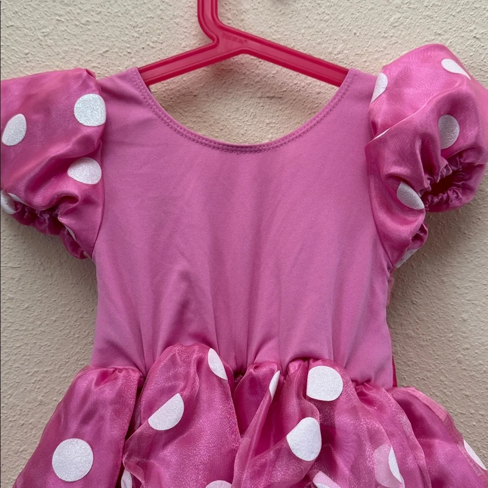 Disney Minnie Mouse Pink and White Polka Dot Costume Dress Size US 2